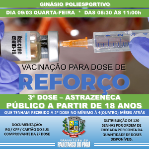 Programação de Vacinação COVID-19 - 09/03/2022