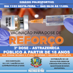 Programação de Vacinação COVID-19 - 11/03/2022